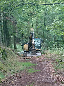 Bagger auf Wanderweg (August 2019)