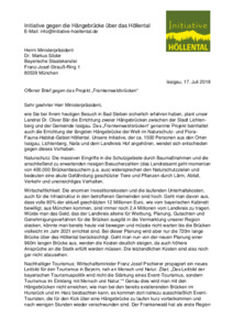 Brief an Ministerpräsident Söder (Juli 2018)